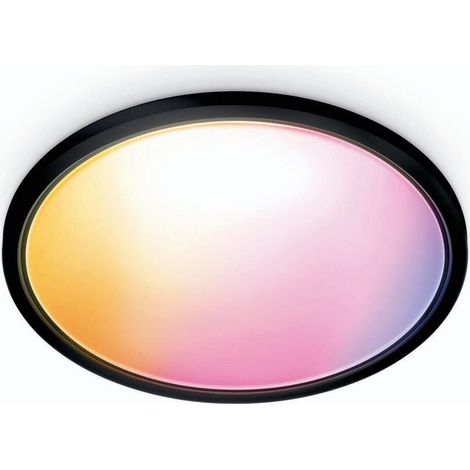 WIZ LED-Deckenleuchte SuperSlim 42 x 3,2 cm 22W warmweiß bis kaltweiß smart RGB schwarz Deckenlampen & Kronleuchter (1/5)