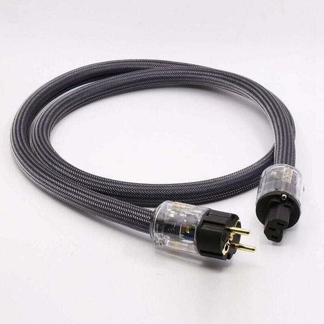 Cuivre pur avec câble d'alimentation HiFi blindé Cordon d'alimentation audio professionnel Câble d'alimentation secteur (plaqué or en norme européenne, 0.5cm) (1/4)