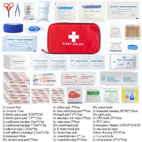 PA Mini Trousse Premier Secours 180 Pièces, Petite Trousse à Pharmacie, Kit Premier Secours pour Voiture Maison Lieu de Travail Voyage Camping Randonnée et Sports en Plein Air (1/4)