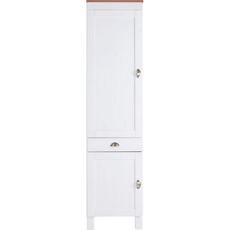 Toscana-Armoire haute 2 portes 1 tiroir en blanc honig