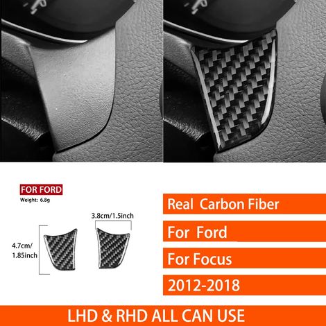 -15 Convient pour Ford Focus SE RS ST Ecoboost 2015-2018. Autocollants décoratifs en véritable fibre de carbone pour autoradio central, lecteur CD et panneau de porte. (1/4)