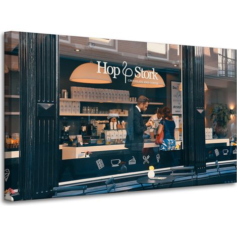 Tableau sur toile Architecture Café 100x60 cm Hôtel