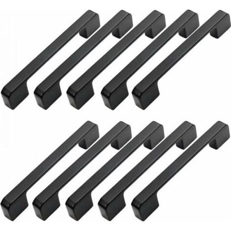10pcs Furniture Handles, 128mm Hole Spacing - Black Kitchen Door Handles, Bar Handles, Black Kitchen Handles, 128mm (1/5)