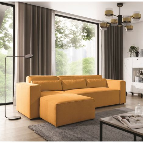 Ecksofa Schlafsofa WALDO Stoff Brooklyn Mostaza Ottomane Links (1/5)
