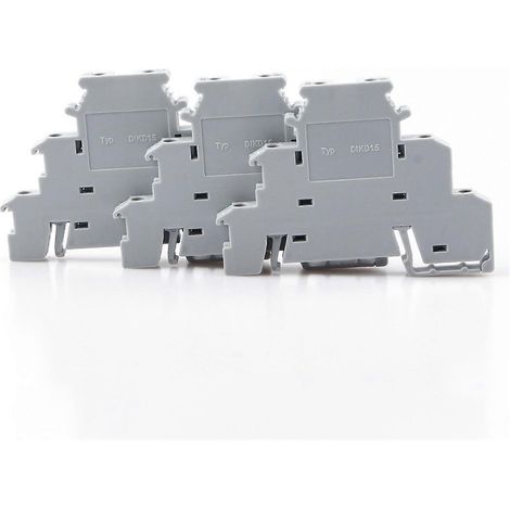 Packung mit 50 dreistufigen DIN-Schienen-Klemmenblöcken, dreistufige elektrische Kabelverbinder DIKD1.5 (1/5)