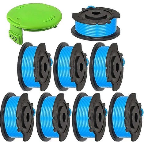 Compatible avec Greenworks 29252/29092, kit avec 8 bobines de fil et capuchons pour coupe-bordures. (1/5)