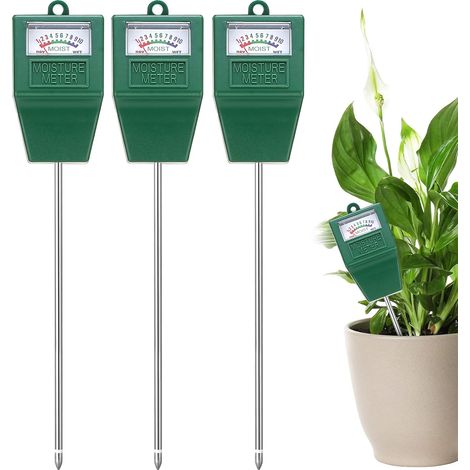 Lot de 3 humidimètres pour sol, testeurs de sol, humidimètres horticoles, humidimètres pour sol végétal (aucune pile requise) (1/5)