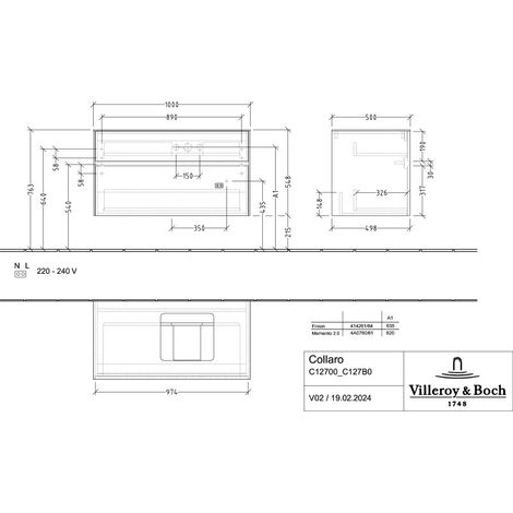 Villeroy & Boch C12700AH WTUS Collaro C12700 1000x548x500mm 2
