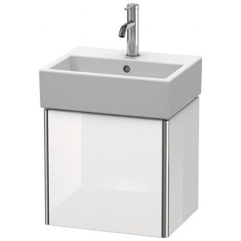 Duravit XSquare Vanity unit mural 43,4x34,0 cm, 1 porte, charnière à droite, pour lavabo Vero Air 072445, Couleur (avant/corps): Laque brillante blanche - XS4090R8585