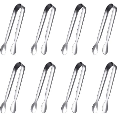 8 Pinces à Sucre,Acier Inoxydable,11cm,Pince à Glaçons,Forme U,Café,Bar,Buffet