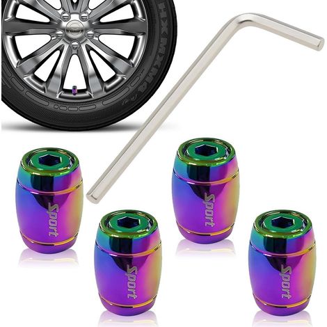 4 Chaussettes de valve antivol multicolores pour voiture, vélo, moto (1/5)