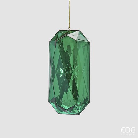 EDG Enzo De Gasperi Decoro Diamante Rettangolare di Natale da Appendere H 14,5 Cm L 7 Cm L 5,5 Cm Pp Emerald Green