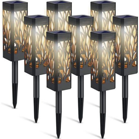 Lanterne solaire extérieure pack de 6 – Lumière blanche chaude – IP65 étanche – Installation facile sans câbles – Décoration jardin (1/5)
