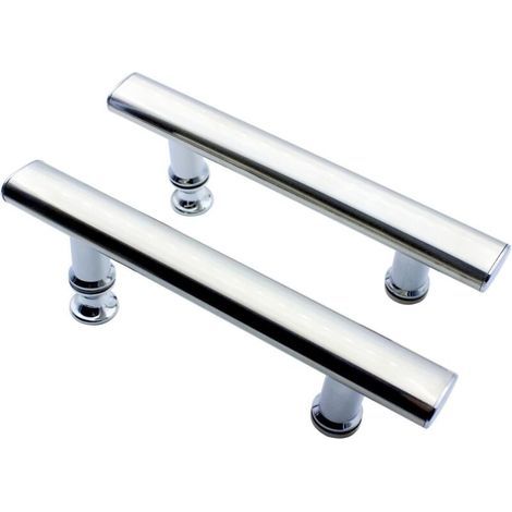 Set di 2 maniglie quadrate per porte doccia con pomelli in plastica, per box doccia, interasse 145 mm. (1/4)