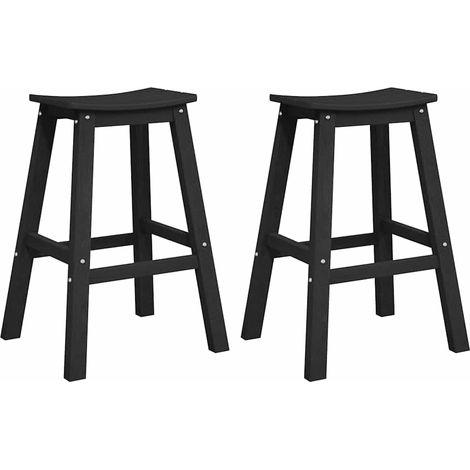 Tabouret de bar 2 pcs Noir 52 x 43 x 73,5 cm HDPE