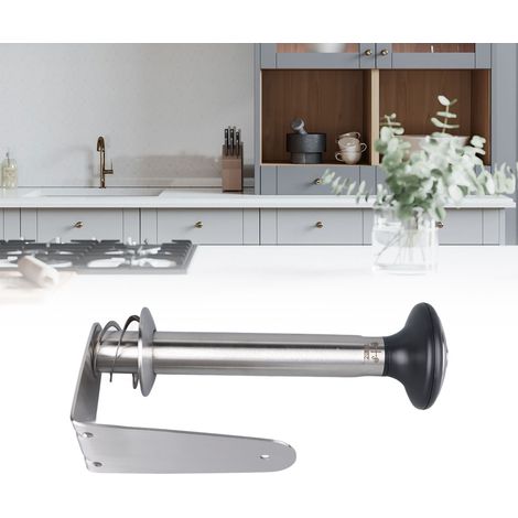 Porte-rouleau de papier essuie-tout télescopique sans perçage, support de rangement en acier inoxydable pour papier essuie-tout et film alimentaire. (1/5)
