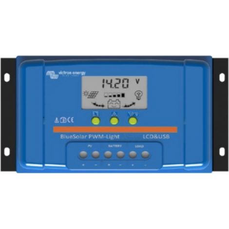 Régulateur de charge solaire PWM 48V 20A – Écran LCD – 2 sorties USB – Protection contre surcharges et court-circuits – Victron Energy - W049332 (1/3)