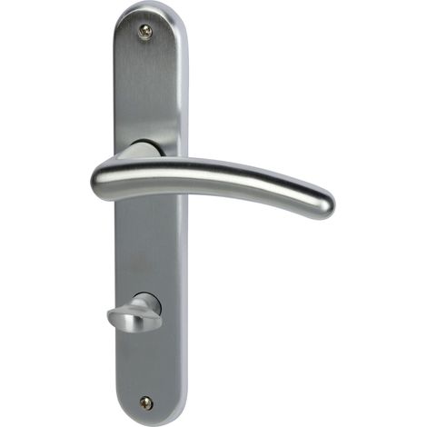 Südmetall WC-Türgriff-Garnitur Langschild Franziska Messing satiniert chrom 225 x 40 mm