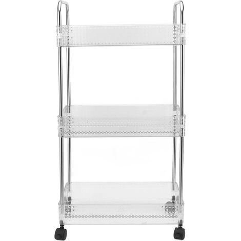 Chariot de rangement mobile à 3 niveaux, étendoir étroit pour cuisine, salle de bain et buanderie, multifonctionnel (1/5)