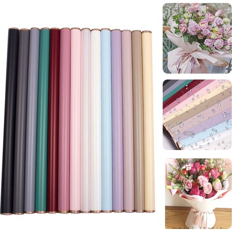 20 Feuilles de Papier Cadeau Imprimé Fleuri Imperméable pour Emballage de Bouquets et Présents