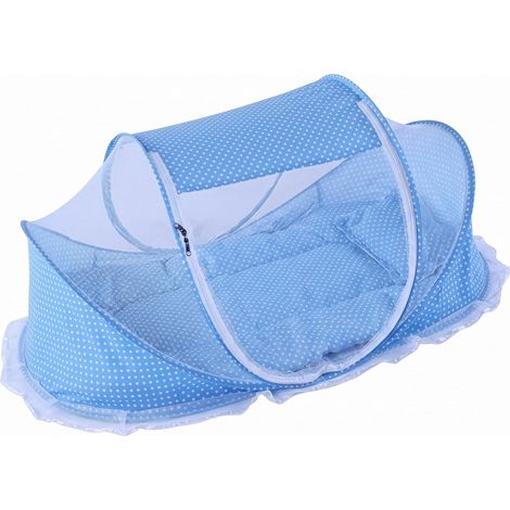 Tente de lit bébé pliable en filet, avec oreiller et couverture (1/5)