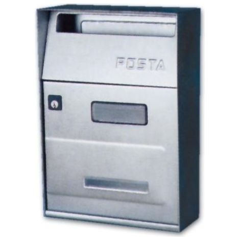 Cassetta Postale per Esterni e Recinzioni 21x9x30H cm Inox Satinata Alubox (1/2)