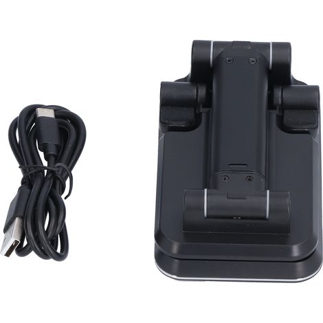Support de chargeur sans fil pliable T6 pour téléphone portable, casque et tablette (noir) (1/5)