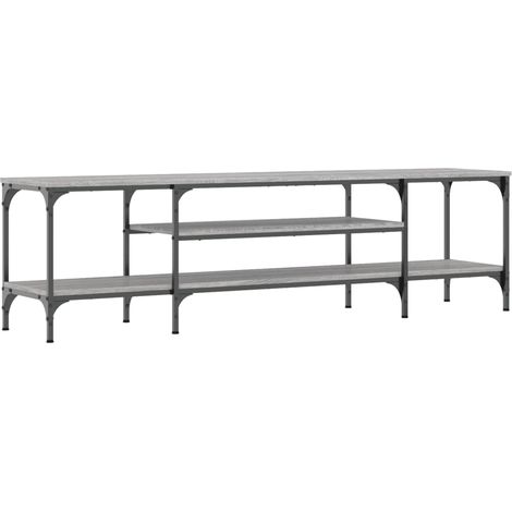Porta TV multimediale scaffale per televisione televisore buffet sala da pranzo soggiorno camera da letto sonoma 161 x 35 x 45 cm derivati del legno e ferro grigio 020028425