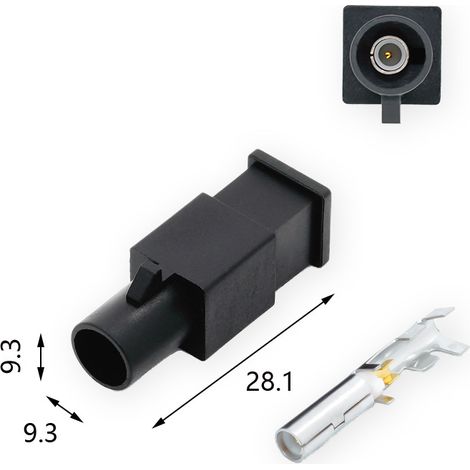 Volkswagen Antennenkopf, zweiteiliger Satz aus Kunststoffgehäuse, Stecker und Buchse, passende Kontakte 2P, 3P, 4P, 5P, 8P (Buchse) (1/3)