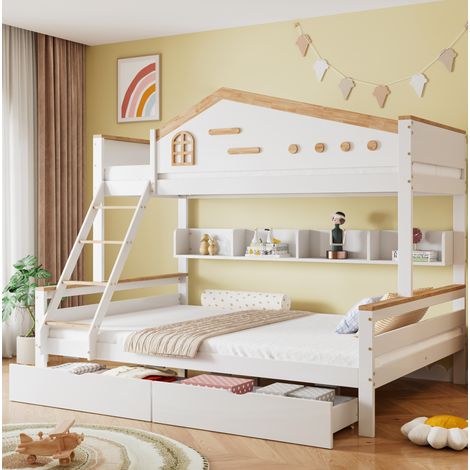 lit superposé enfant rangement 90x200 140x200 OKMYHOME (1/5)
