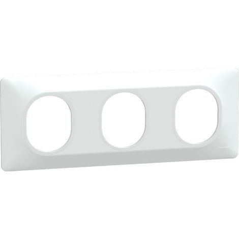 Plaque finition 3 postes horizontale 71 mm Blanc - Ovalis - Schneider