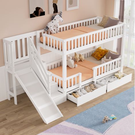 Table à langer bébé 80x55 cm MDF/panneaux, LED USB et rangements naturel - CHICFURN (1/5)