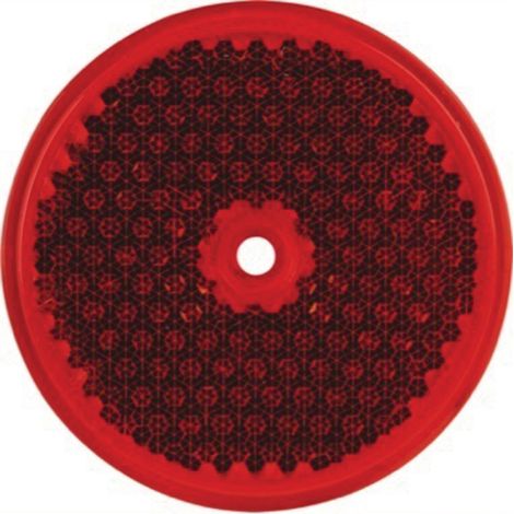 Runder Reflektor zum Aufschrauben, 82 mm, rot