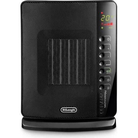 Delonghi – Radiateur soufflant céramique 2400W – Contrôle électronique – Thermostat – Position hors gel – Base oscillante – Fonction silence – Minuteur
