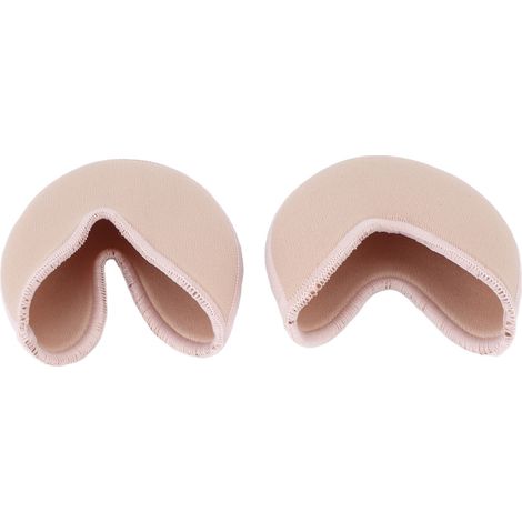 Bandage court élastique pour l'avant-pied, soulageant la douleur et prévenant les frottements, compatible avec les chaussons de ballet et couvrant les orteils couleur chair.