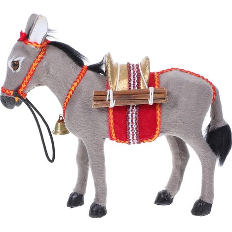 Figurine D'âne Réaliste Miniature Garçon et Filles, Modèle Animal Debout Grand Format Kaki, Sculpture en Résine Éducative pour Apprentissage et Décor Couleur Aléatoire (1/5)