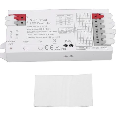 Contrôleur LED Zigbee 3.0 Pro+ 5-en-1 RGBCCT RGBW 20A sans fil pour ruban lumineux réglage fréquence (1/5)