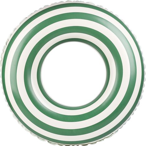 Bouée de Natation Rétro en PVC Épaissi, Modèle Sucette Verte, Brassards de Sauvetage Rayés pour Enfants et Adultes, Accessoire de Piscine Flottant et Sécurisé (90 cm, Usage Adulte)-lsw