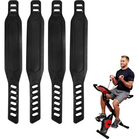 Fahrradpedalriemen, schwarz, 30 cm lang, 4er-Pack Riemen für Heimtrainer-Pedale (1/5)