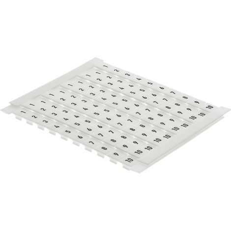 Repère pour blocs de jonction Weidmuller série DEK à utiliser avec Bloc de jonction ( Prix pour Sachet de 100 )