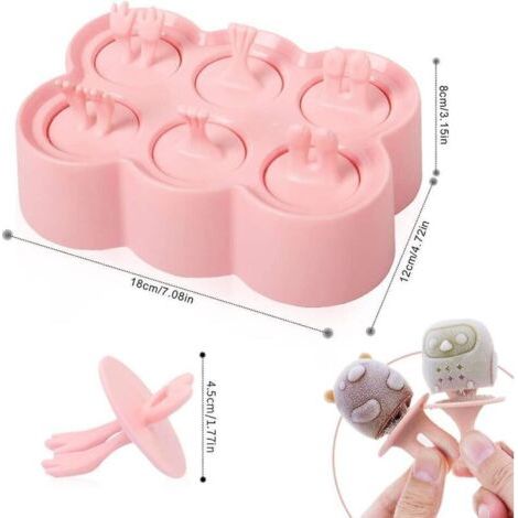 FENOPLASTICAEnsemble de moules à glaces en silicone - Moules réutilisables pour mini-glaces à faire soi-même, pour sorbets, yaourts glacés et barres Magnum (1/3)