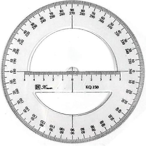 15 cm Kunststoff-Winkelmesser, 360°-Vollkreis, mathematisches Messwerkzeug, runder Winkelmesser mit mittlerem Winkel – Gut (1/5)