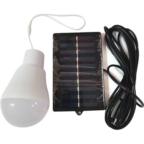 Ampoule LED solaire d'urgence plein air blanche avec crochet pour stand de rue lampe solaire économique (1/3)