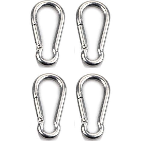 4pcs Mousqueton de Fixation pour Charges Lourdes, Sports, Chiens de Serrure, Hamac Balançoire, en Acier Inoxydable 304, 6mm Épaisseur (1/5)