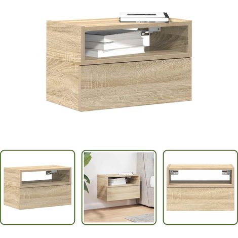 Nachtkommode - Wand-Nachttisch Sonoma-Eiche 45x26x28,5 cm (1/5)