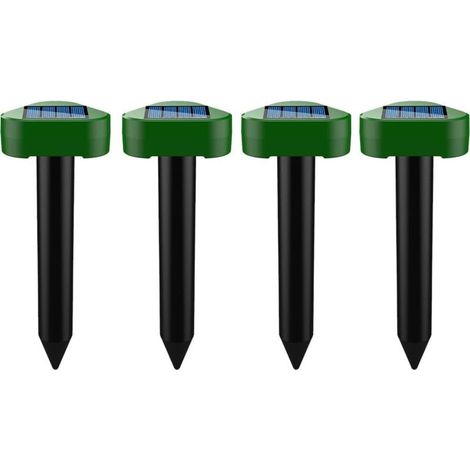 4X répulsifs solaires à ultrasons IP56 - Répulsif Anti-Taupes - Répulsif à ultrasons - Répulsif Contre Les Taupes - pour l'extérieur - Pelouse, Cour de Jardin -Triangle (1/5)