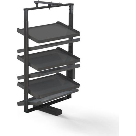 Emuca Zapatero giratorio para interior de armario Quartz, H1080mm, Módulo 800mm, Acero, Aluminio, Madera, Titanio (1/4)
