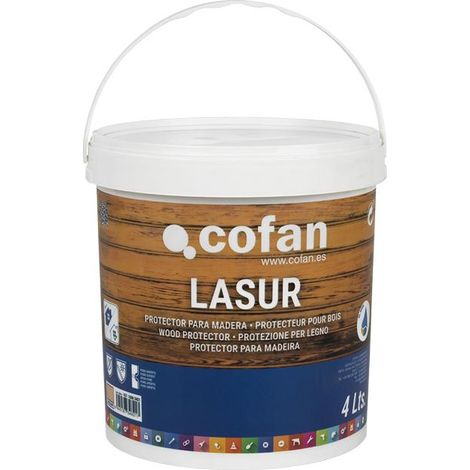 Lasur protector al agua para madera mate incoloro 4 L