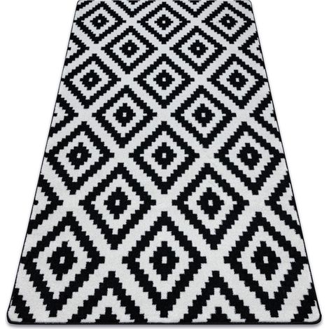 Alfombra SKETCH - F998 crema/negro - Cuadrados ruta black 120x170 cm