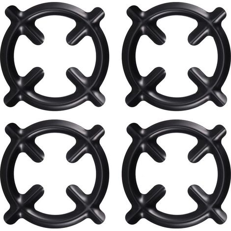 Lot de 4 anneaux de support pour cuisinière à gaz - Réducteur de plaque de cuisson - Réducteur de plaque de cuisson - Réducteur de gaz - Réducteur de gaz - Noir (1/5)